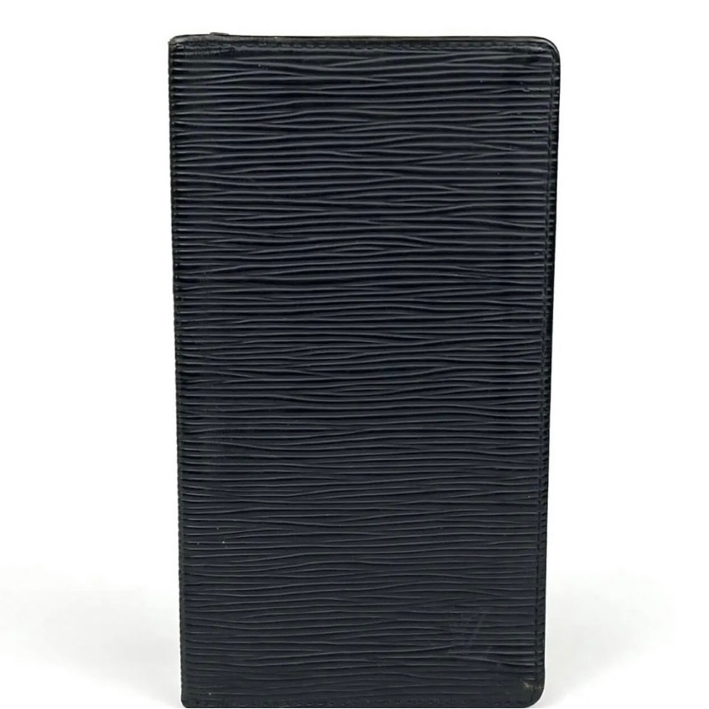 Authentic Louis Vuitton Black Epi Porto Cult Yen Wallet